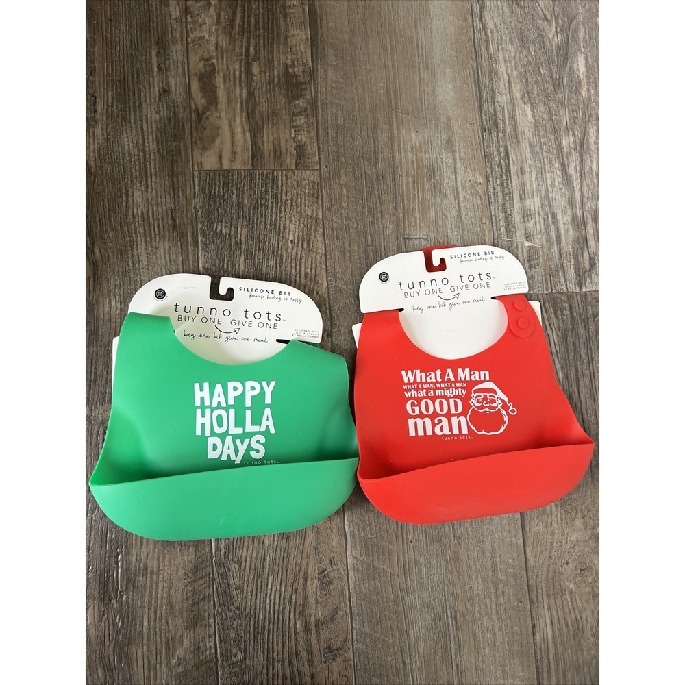 Bella Tunno Tots Silicone Pocket Baby Bib Happy Holla Days Holiday What‎ A Good